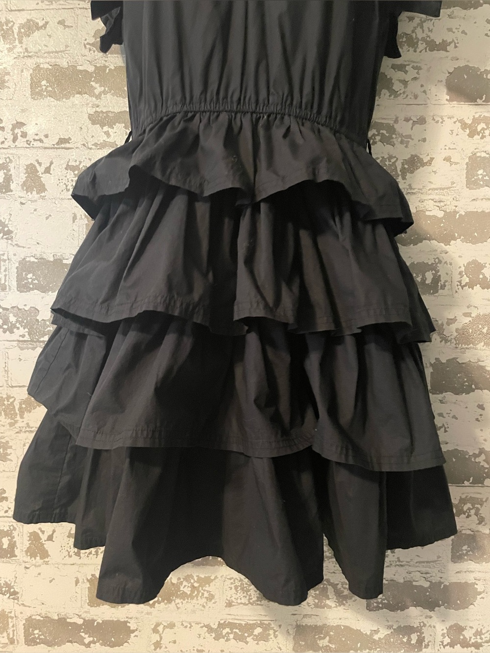 Ulla Johnson Lulua Tiered Ruffle Dress Black Cotton Size 4 - Picture 3 of 8